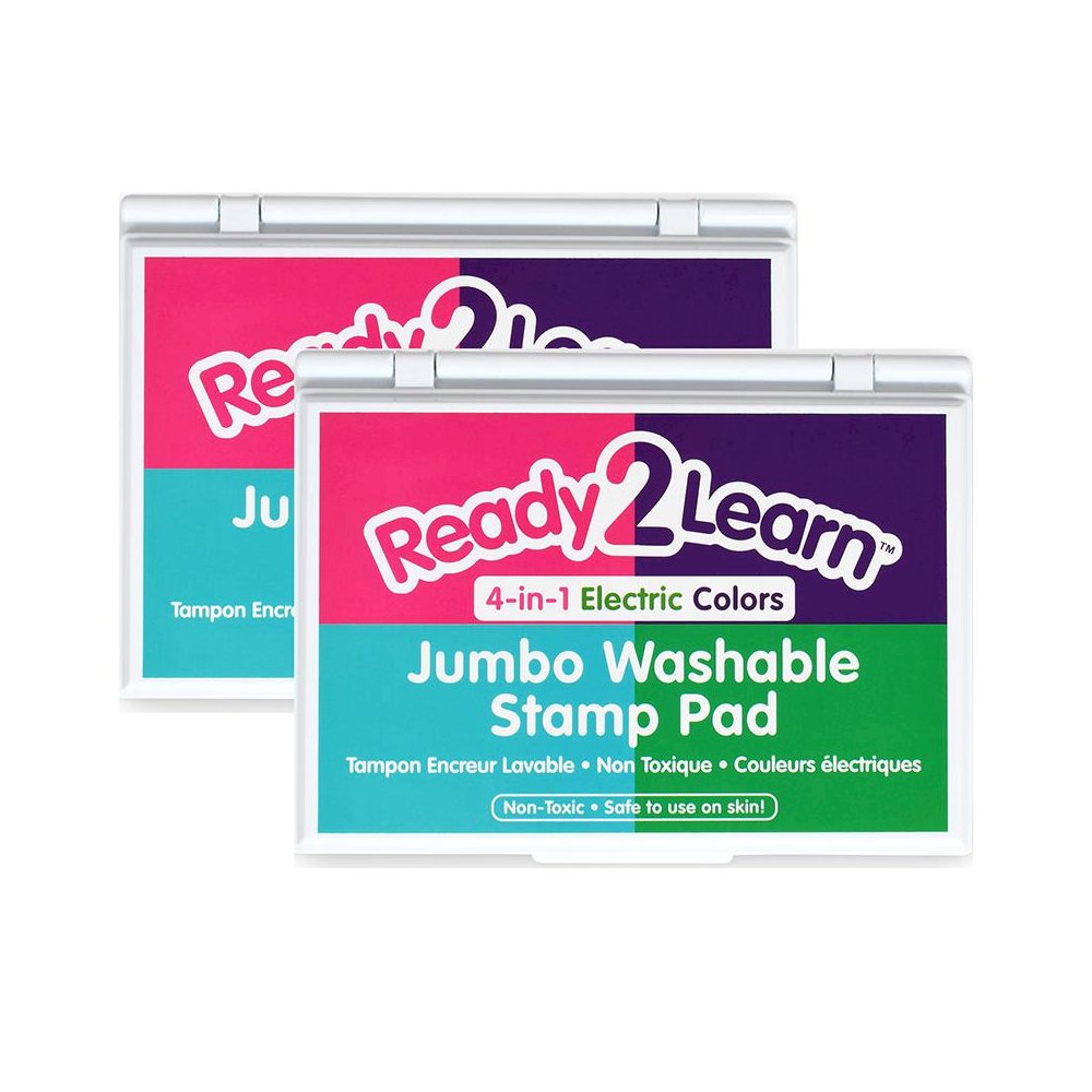 Jumbo Washable Stamp Pad - 4-in-1 Electric Colors - Pack of 2. Picture 2