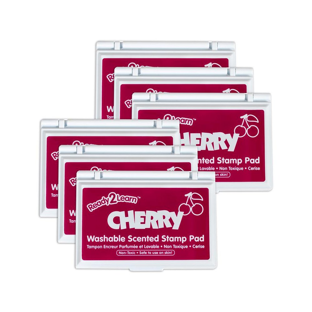 Washable Stamp Pad - Cherry Scent, Dark Red - Pack of 6. Picture 2