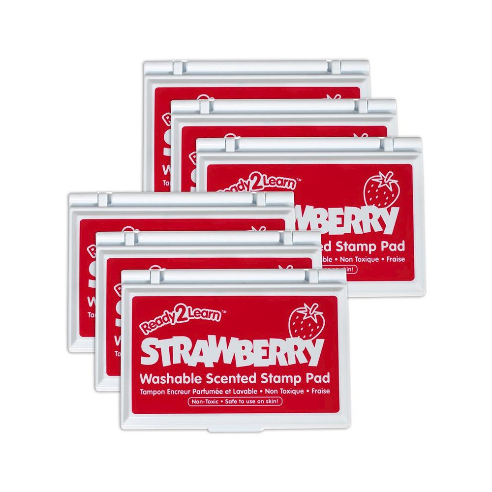Washable Stamp Pad - Strawberry Scent, Red - Pack of 6. Picture 2