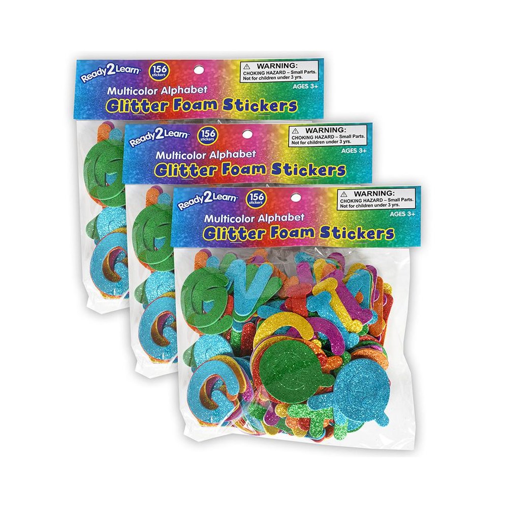 Glitter Foam Stickers - Alphabet - Multicolor - 156 Per Pack - 3 Packs. Picture 2