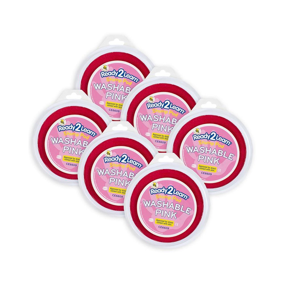 Jumbo Circular Washable Stamp Pad - Pink - 5.75" dia. - Pack of 6. Picture 2