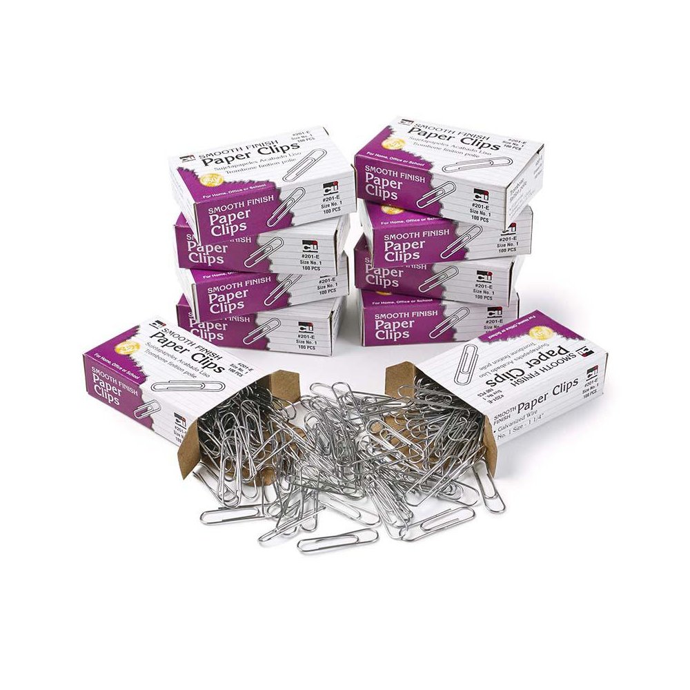 Standard Paper Clips, 1000 Per Box, 10 Boxes. Picture 2