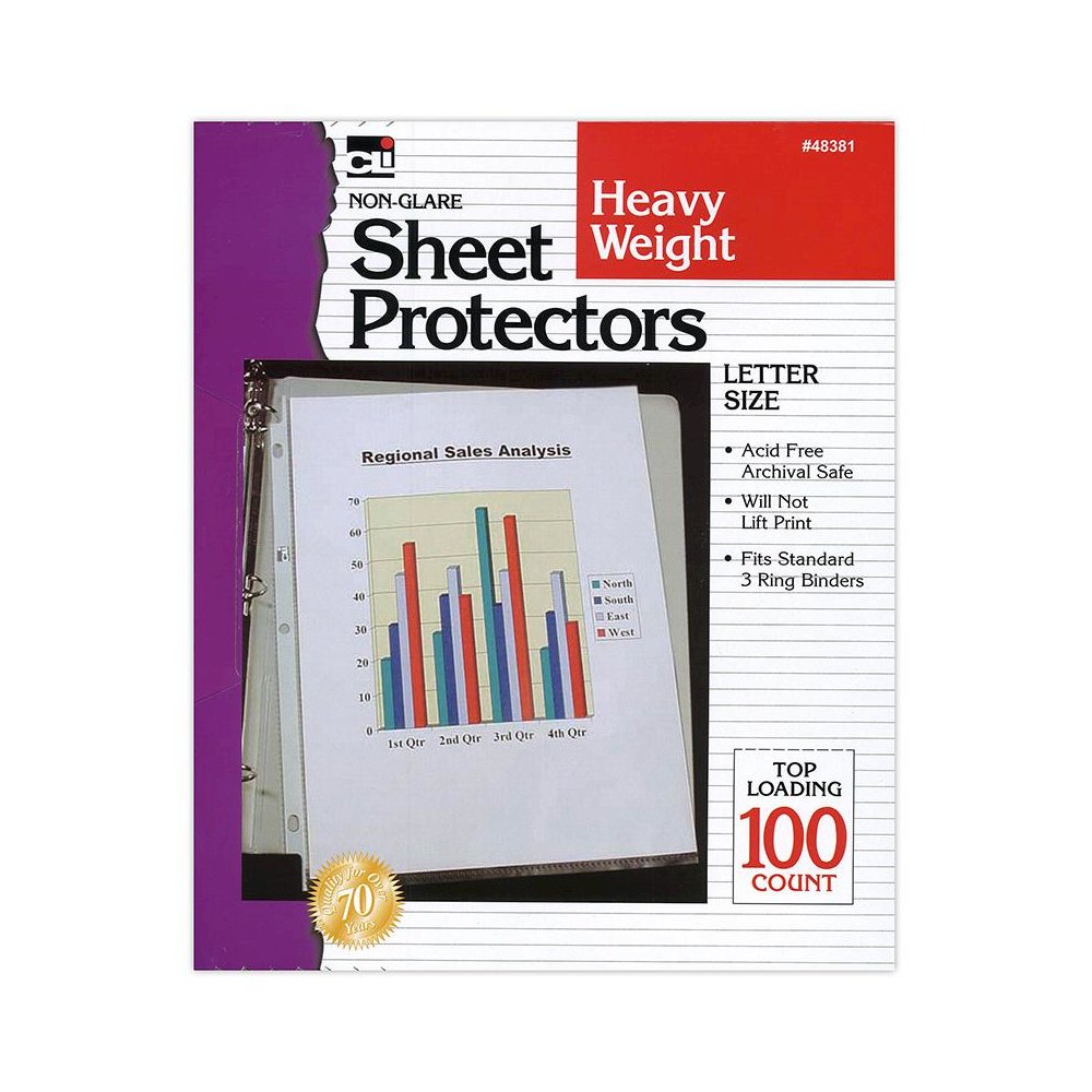 Heavy Weight Non Glare Sheet Protectors, Box of 100. Picture 2