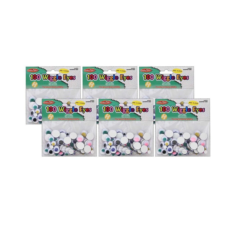 Wiggle Eyes, Peel'n Stick, Assorted Colors and Sizes, 100 Per Bag, 6 Bags. Picture 2