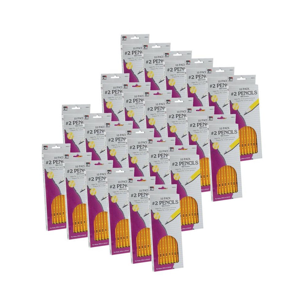 No. 2 Pencil with Eraser, 10 Per Pack, 24 Packs. Picture 2