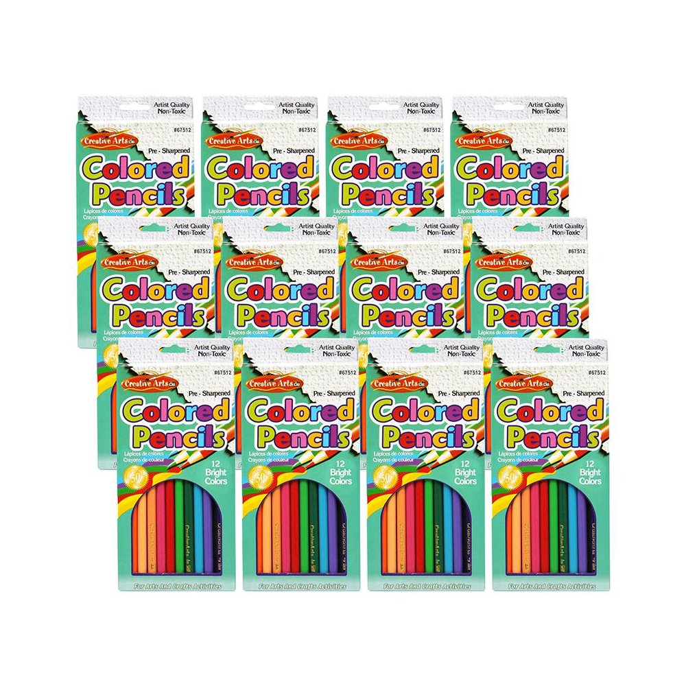 Pre-Sharpened Colored Pencils, Assorted Colors, 7 Inches, 12 Per Set, 12 Sets. Picture 2