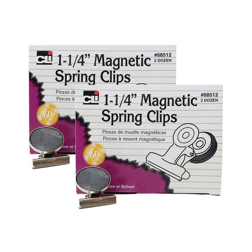 Magnetic Spring Clips, 1-1/4", 24 Per Box, 2 Boxes. Picture 2