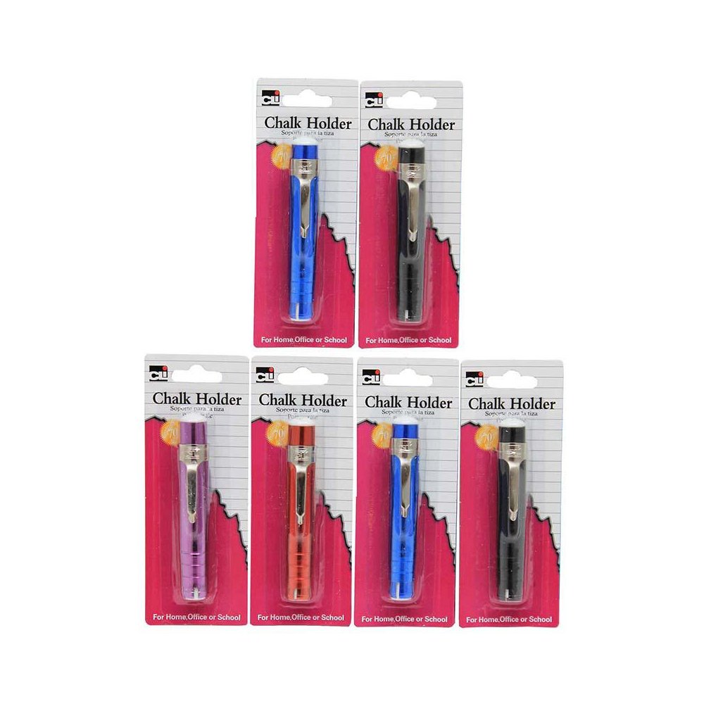 Aluminum Chalk Holder, Assorted Colors, Pack of 6. Picture 2