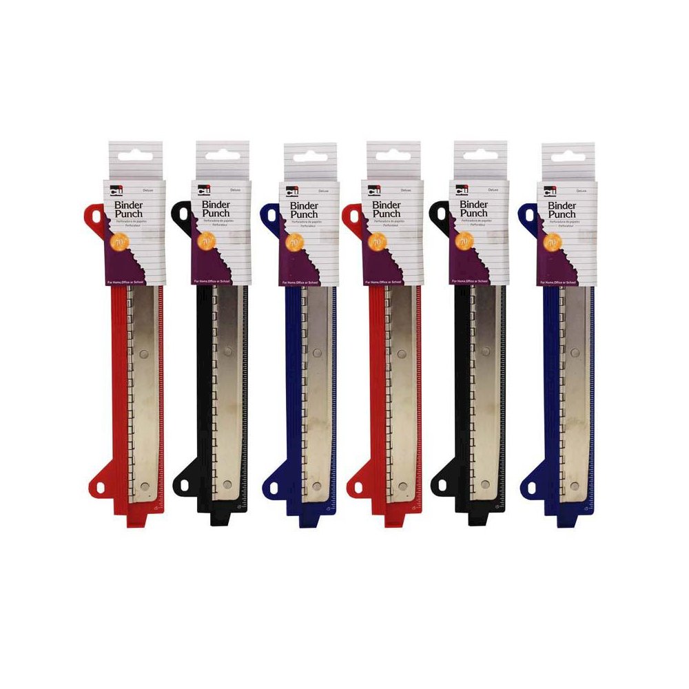 Binder 3 Hole Punch, Assorted Colors, Pack of 6. Picture 2