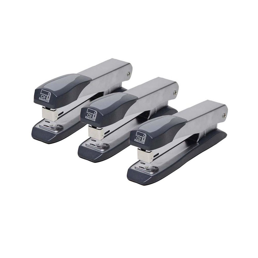 Executive Metal Stapler, Full Strip, Gray, Pack of 3. Picture 2
