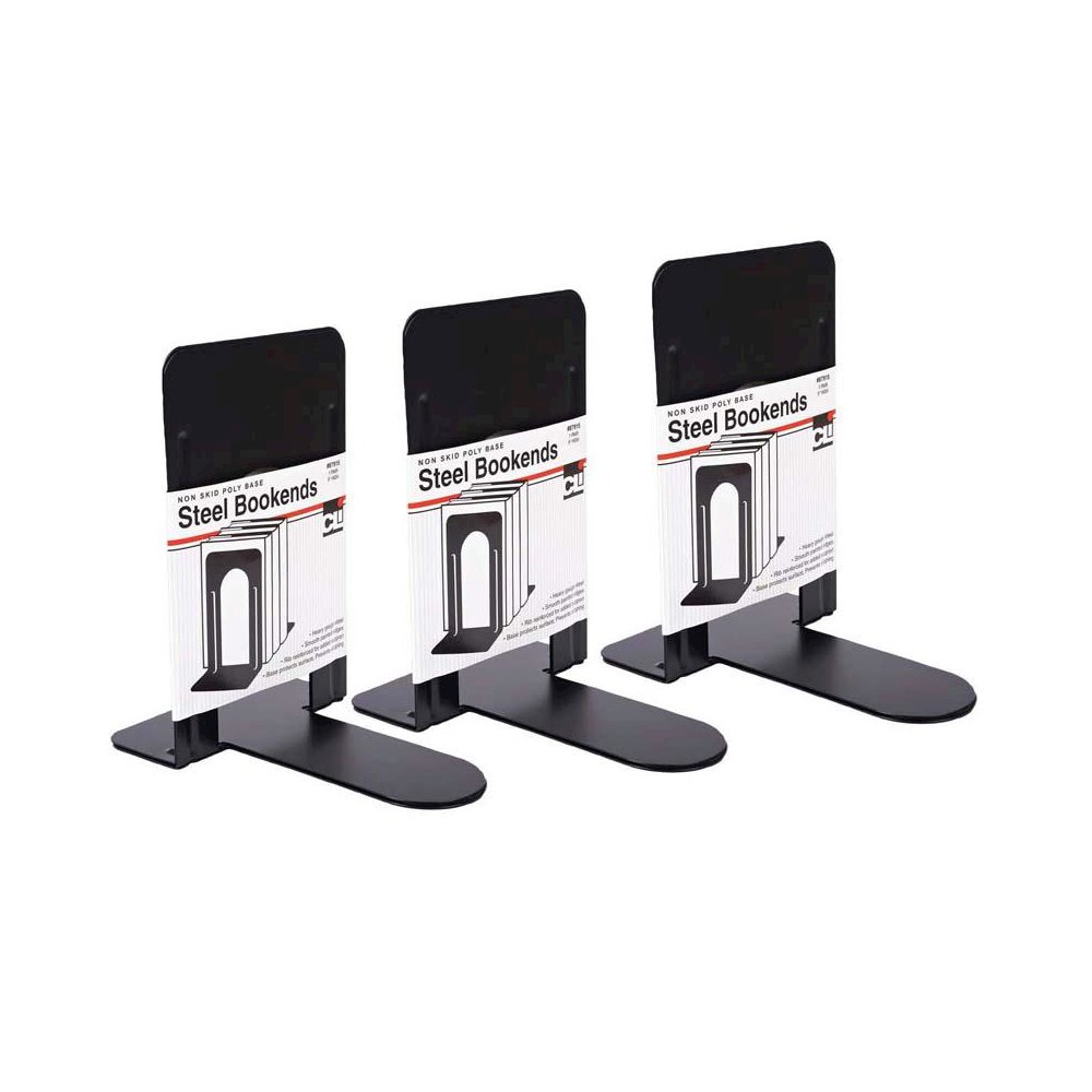 Bookends, 9" Height, Black, 2 Per Set, 3 Sets. Picture 2