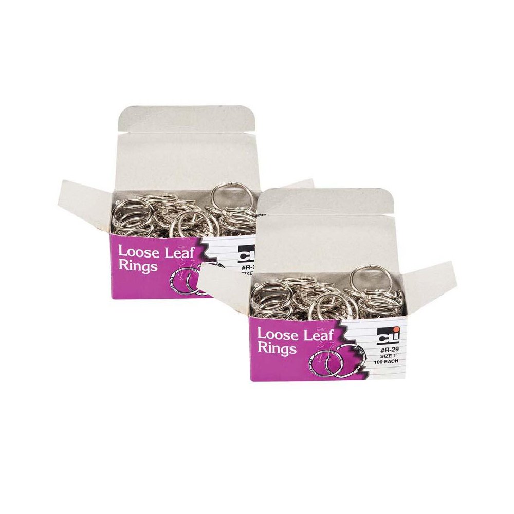 Loose Leaf Book Rings, 1" Diameter, 100 Per Box, 2 Boxes. Picture 2