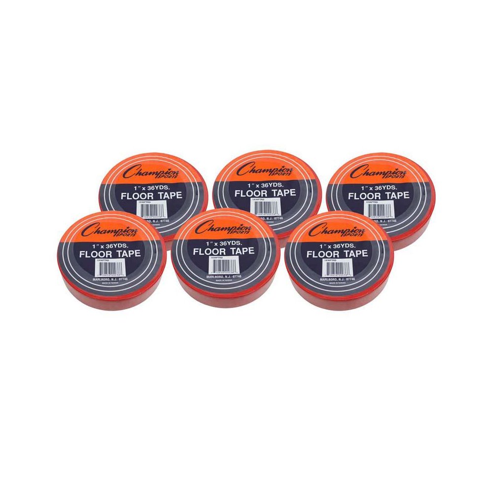 Floor Marking Tape, 1" x 36 yd, Red, 6 Rolls. Picture 2