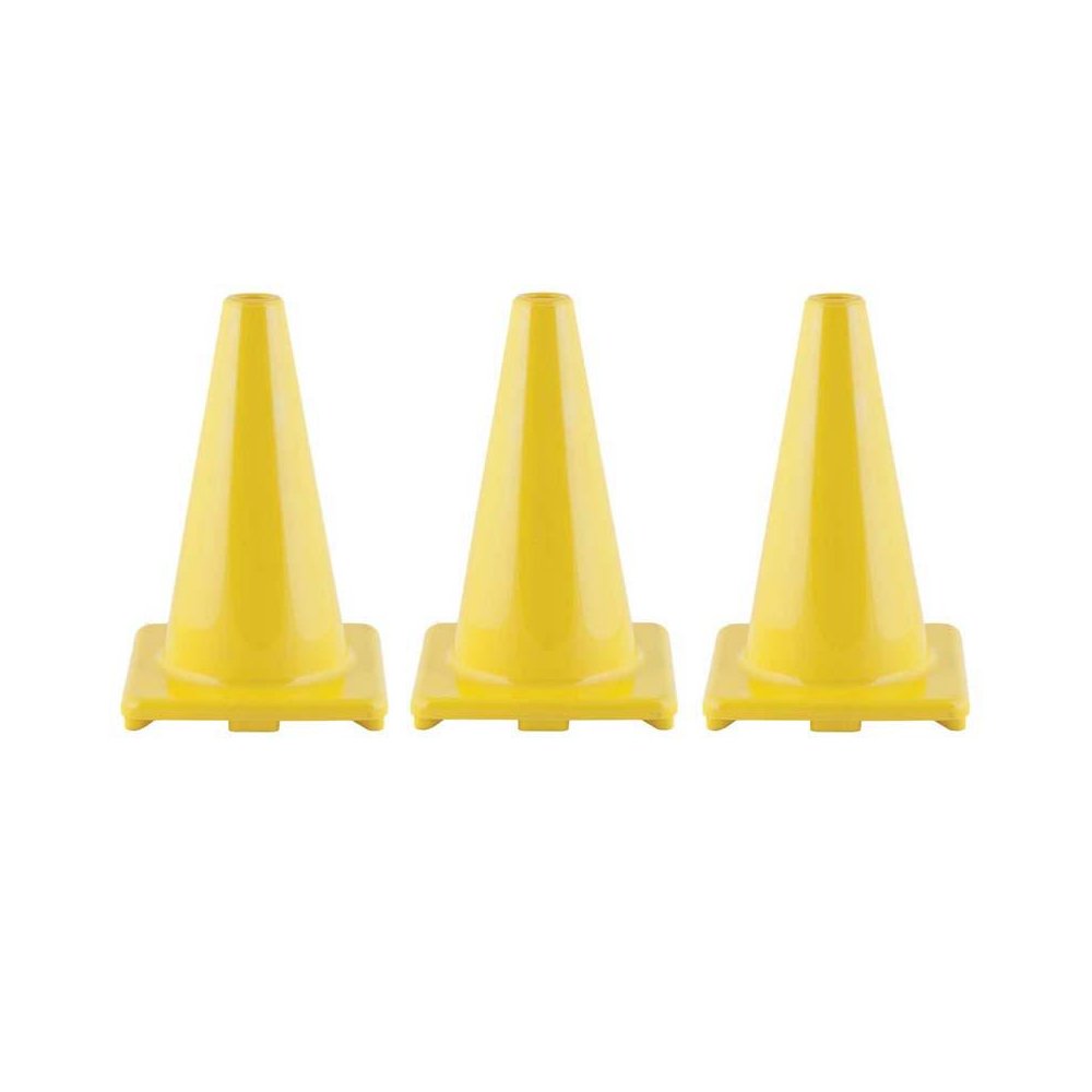 Hi-Visibility Flexible Vinyl Cone, 12", Yellow, Pack of 3. Picture 2