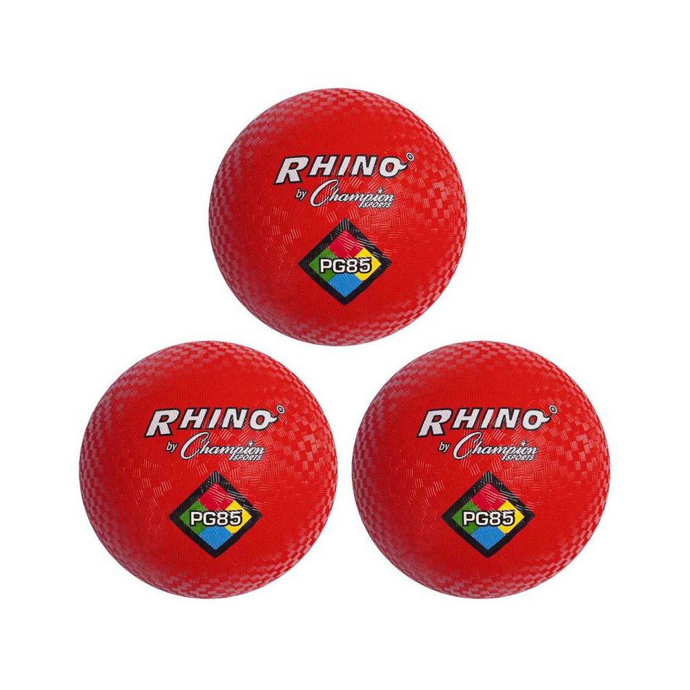 Playground Ball, 8-1/2", Red, Pack of 3. Picture 2
