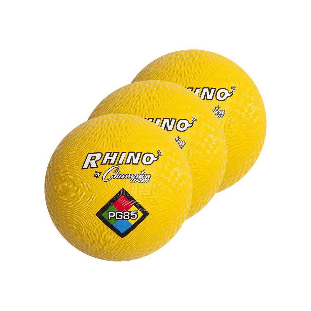 Playground Ball, 8-1/2", Yellow, Pack of 3. Picture 2