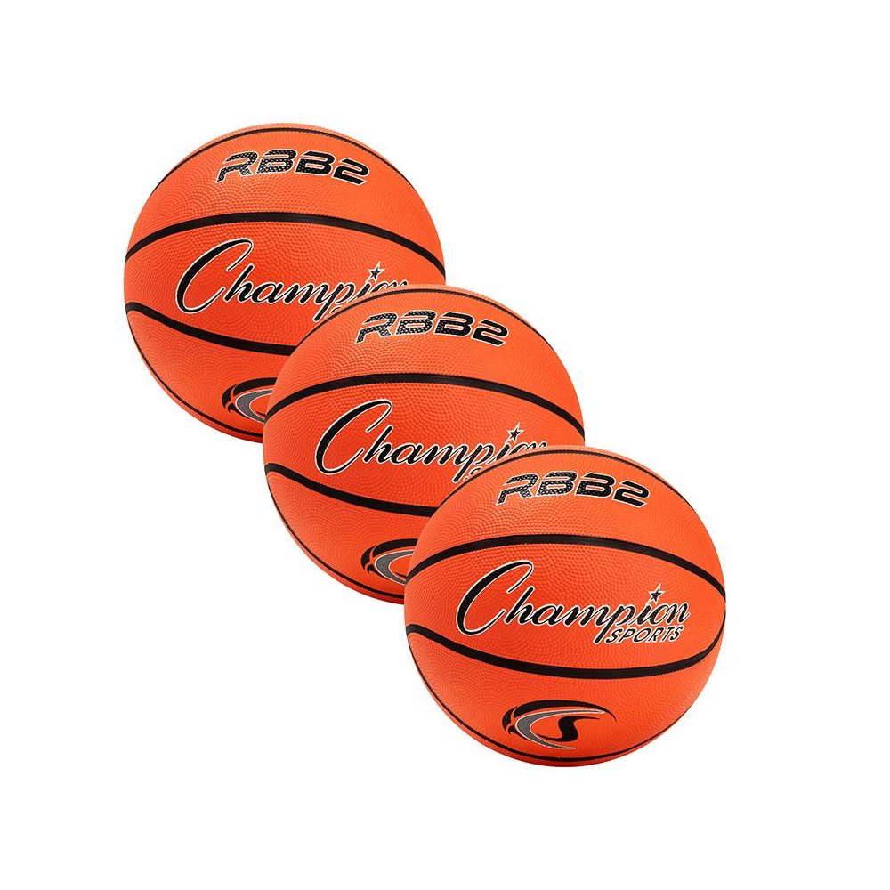 Junior Rubber Basketball, Orange, Pack of 3. Picture 2