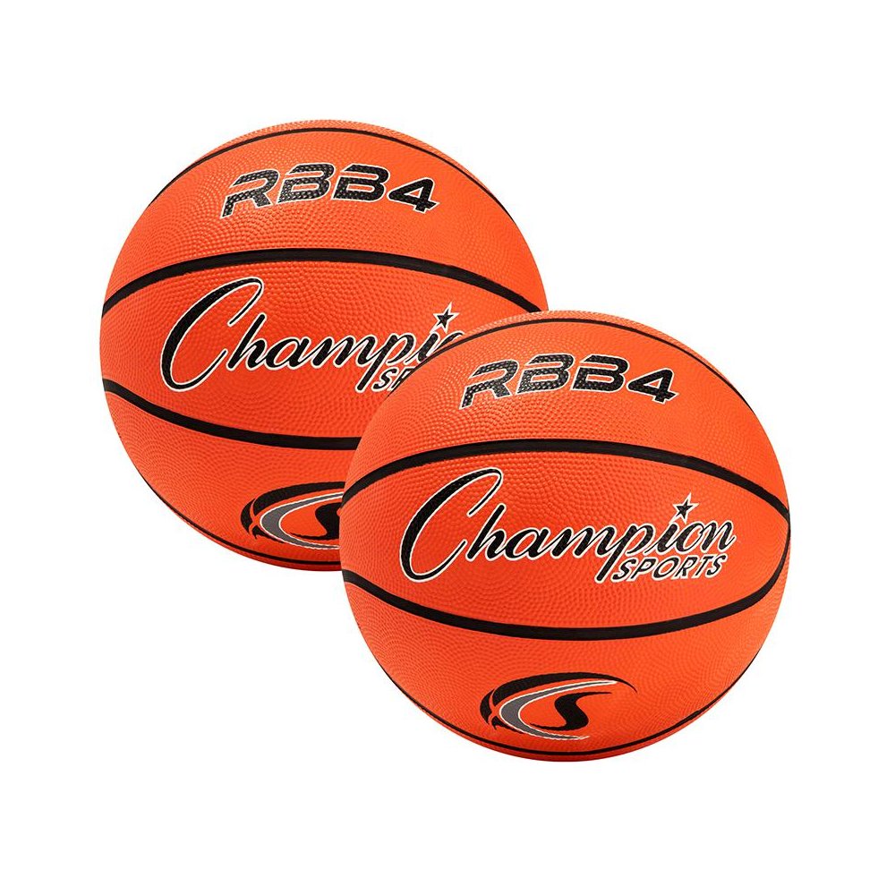 Intermediate Rubber Basketball, Size 6, Orange, Pack of 2. Picture 2