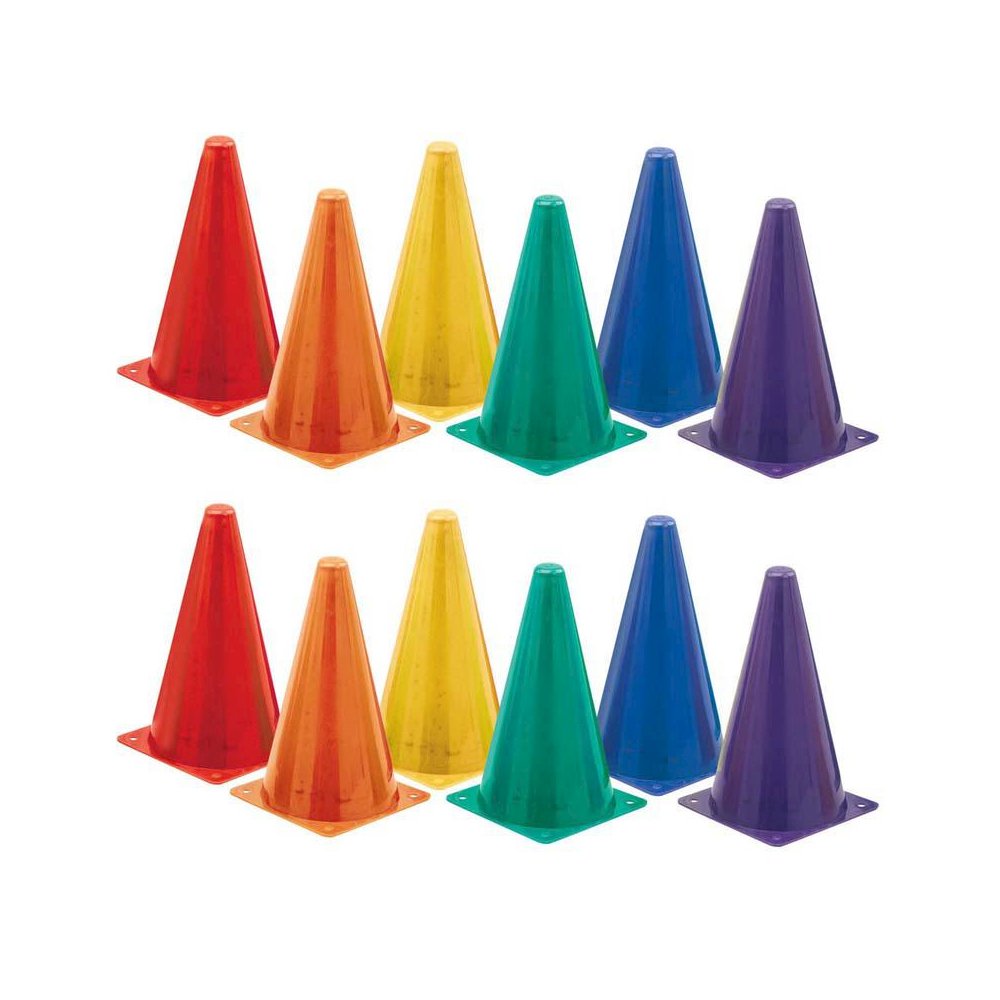 High Visibility Plastic Cone Set, Assorted Fluorescent Colors, 6 Per Set, 2 Sets. Picture 2