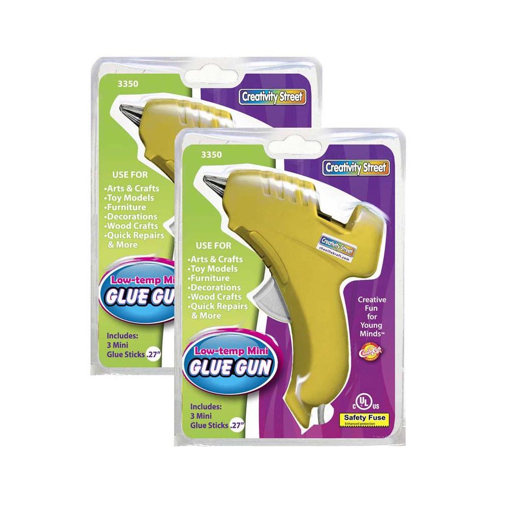 Low-Temp Mini Glue Gun, Yellow, 1 Glue Gun + 3 Glue Sticks Per Pack, 2 Packs. Picture 2