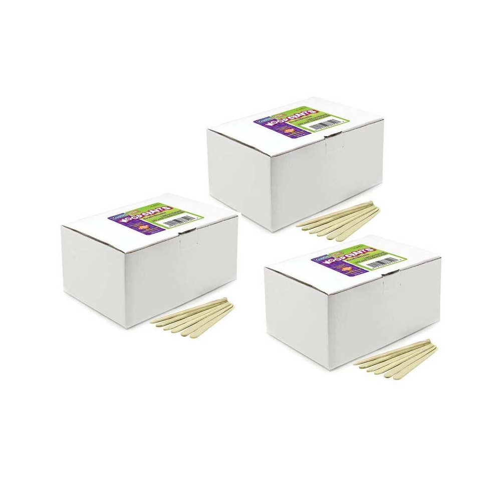 Economy Regular Craft Sticks, Natural, 4-1/2" x 3/8", 1000 Pieces Pack, 3 Packs. Picture 2