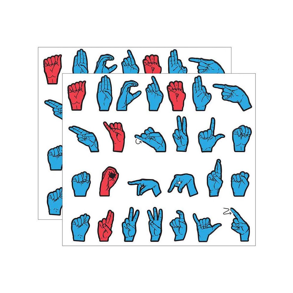 Magnetic Sign Language Letters, Red & Blue Colors, 26 Pieces Per Pack, 2 Packs. Picture 2