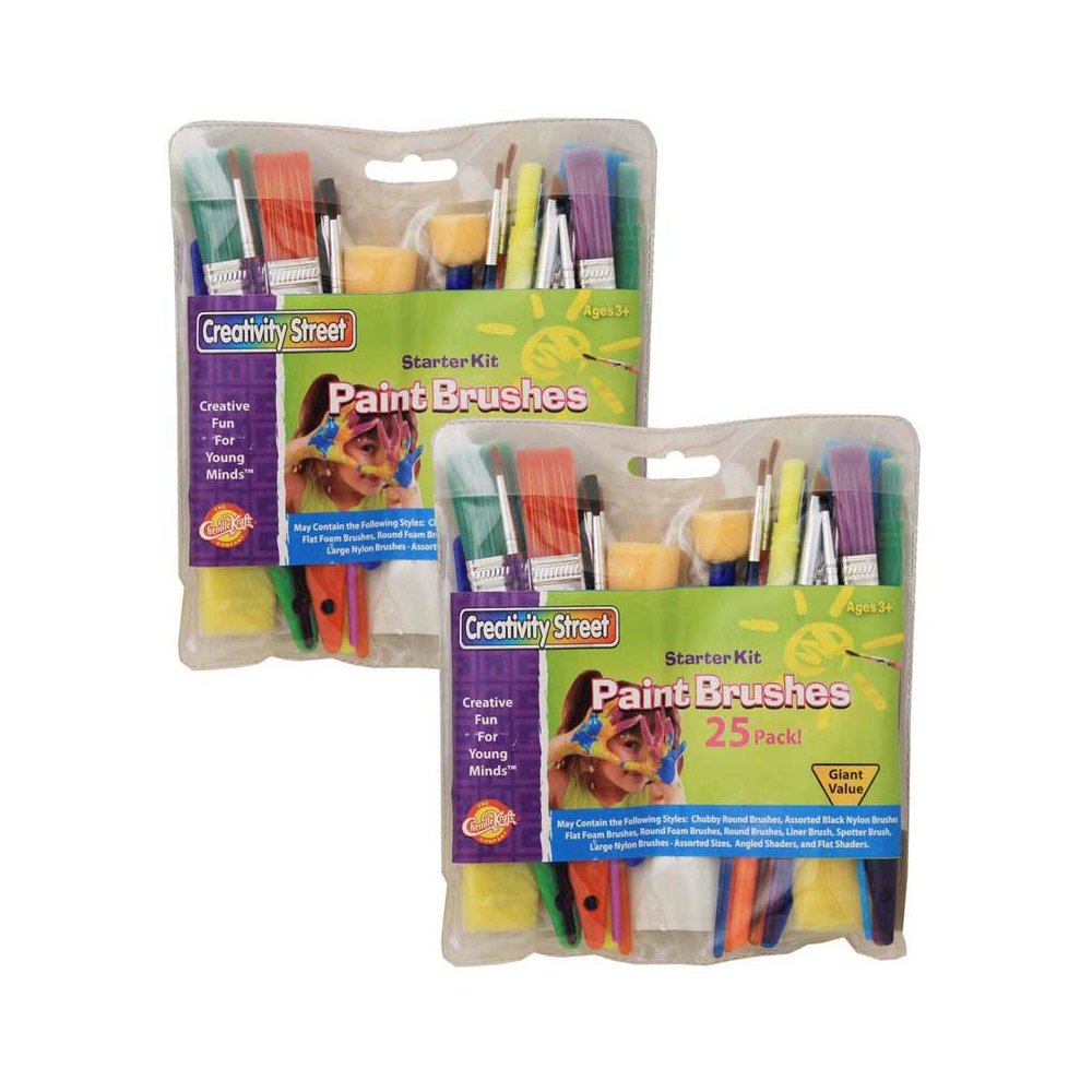 Starter Brush Assortment, Assorted Colors & Sizes, 25 Brushes Per Pack, 2 Packs. Picture 2