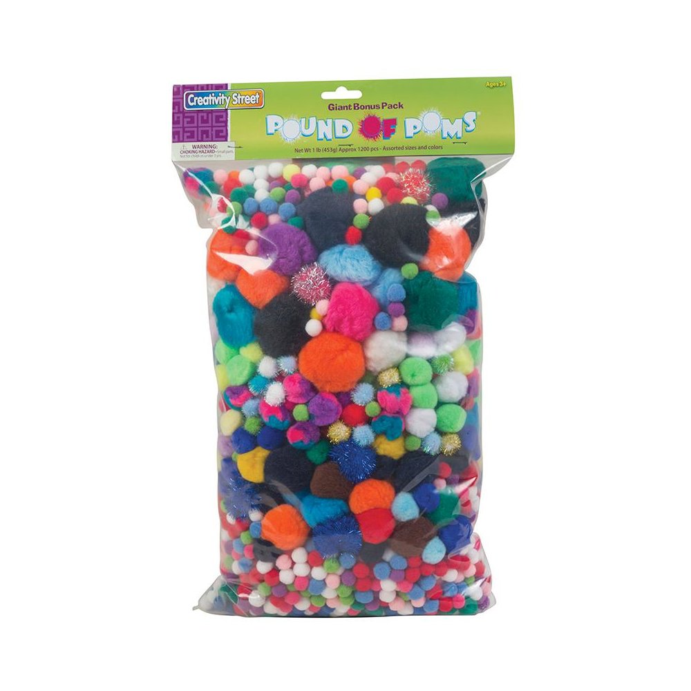 Pound of Poms, Assorted Colors & Sizes, 1 lb.. Picture 2
