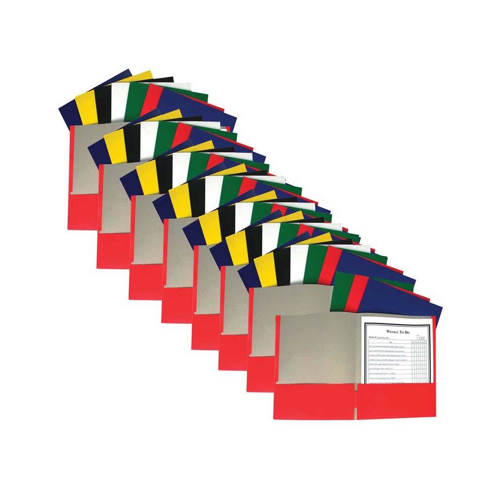 Recycled Two-Pocket Paper Portfolio Folder, No Prongs, Pack of 60. Picture 2