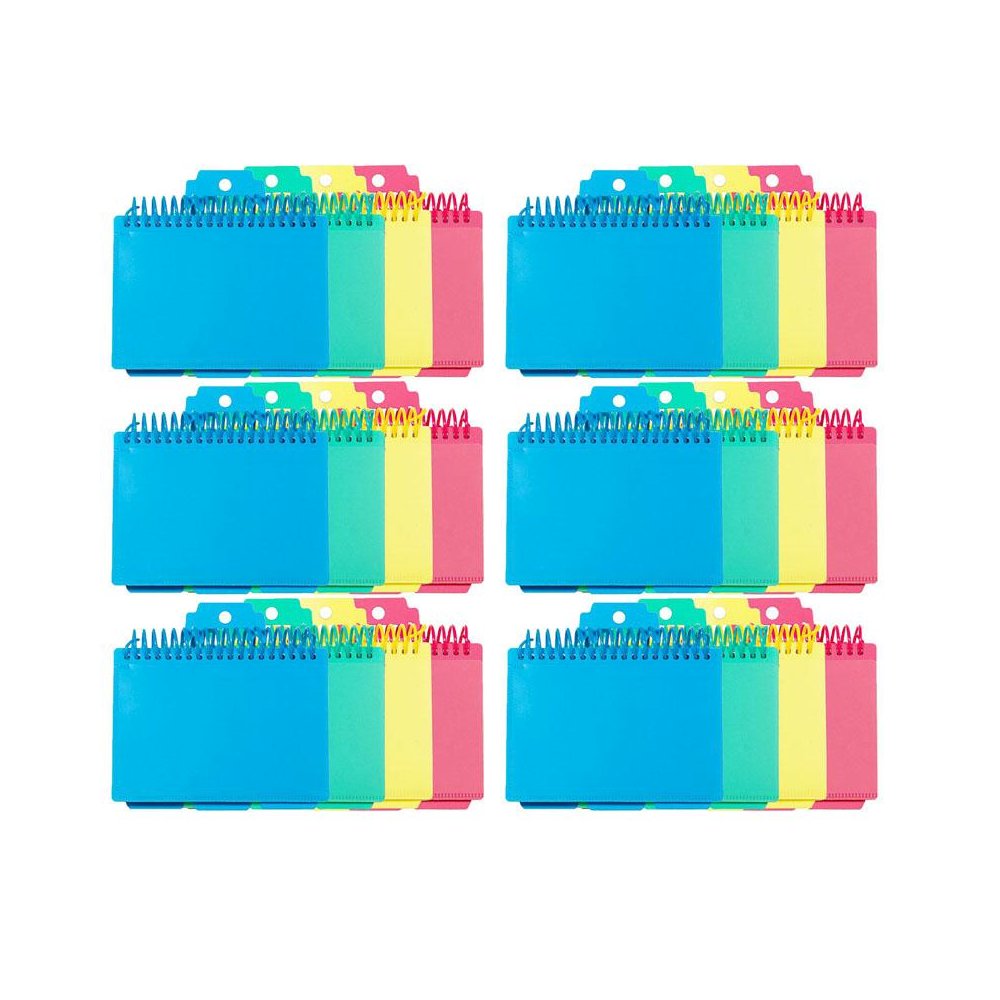 Spiral Bound Index Card Notebook with Index Tabs, Pack of 6. Picture 2