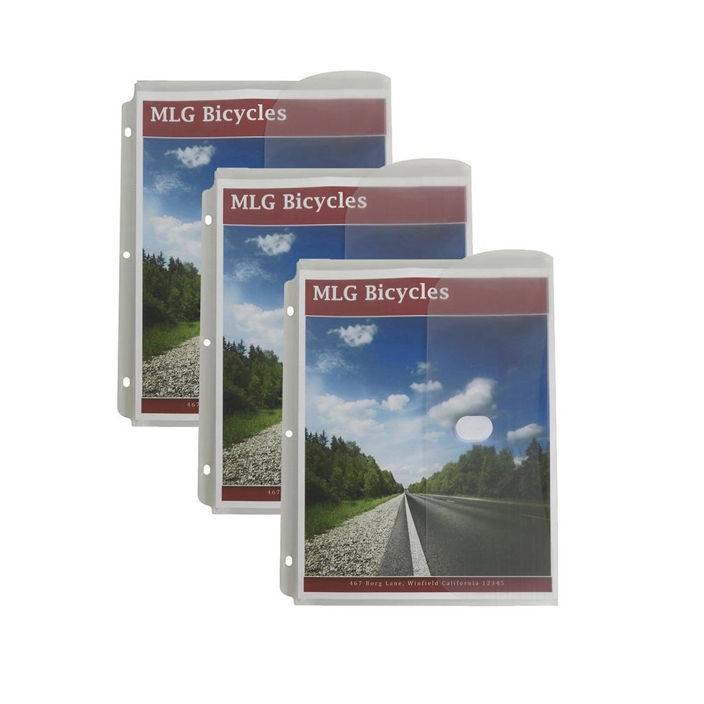 Binder Pocket, Side Loading, Clear, 5 Per Pack, 3 Packs. Picture 2