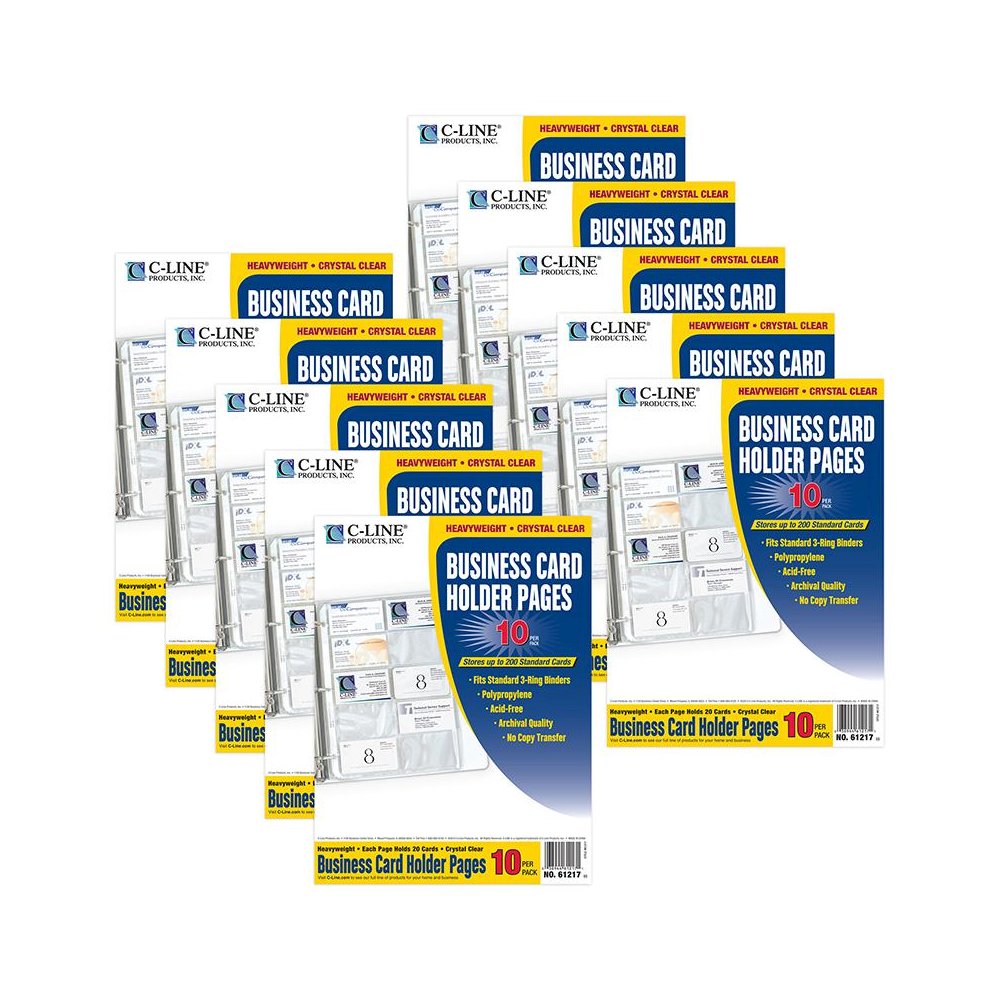Business Card Holder, Holds 20 Cards/Page, 10 Per Pack, 10 Packs. Picture 2