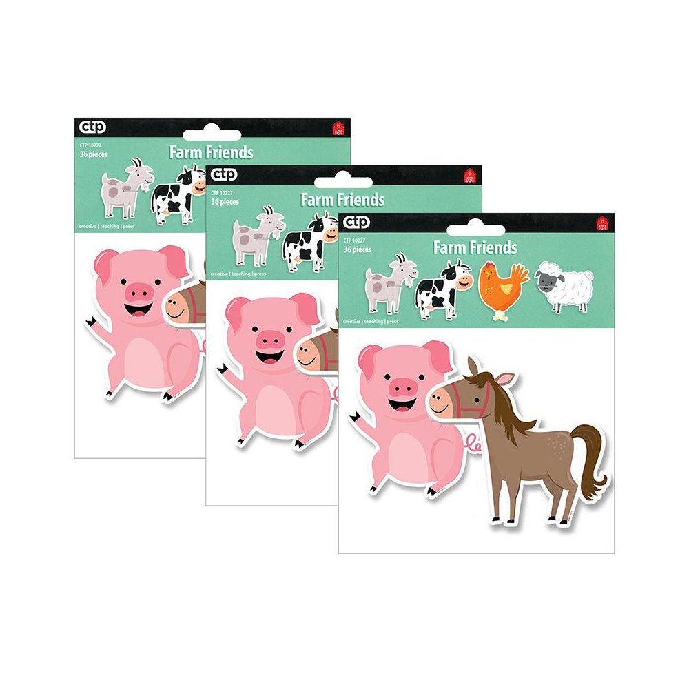 Farm Friends 6" Designer Cut-Outs, 36 Per Pack, 3 Packs. Picture 2