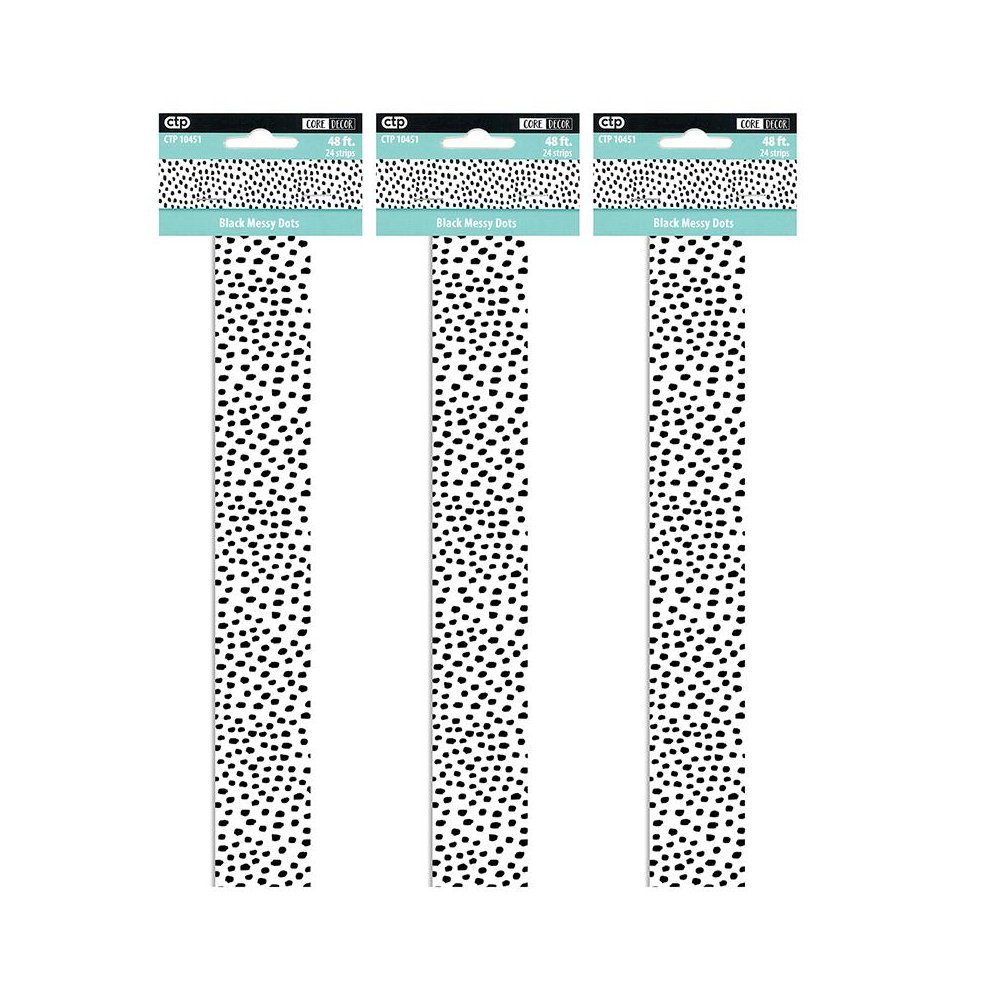 Black Messy Dots EZ Border, 48 Feet Per Pack, 3 Packs. Picture 2