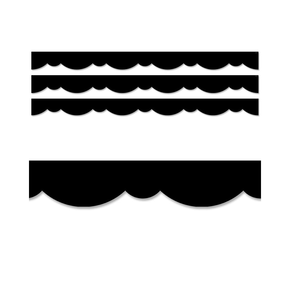 Core Décor Black Stylish Scallops EZ Border, 48 Feet Per Pack, 3 Packs. Picture 2