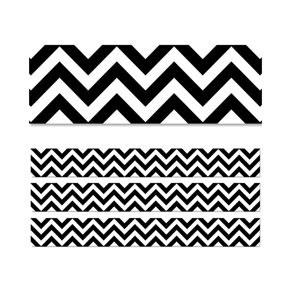 Black Chevron EZ Border, 48 Feet, 3 Packs. Picture 2