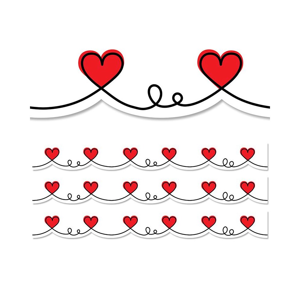 Doodle Hearts EZ Border, 48 Feet, 3 Packs. Picture 2