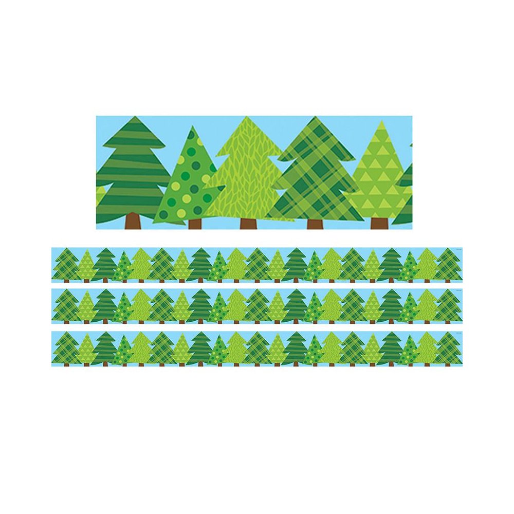 Woodland Friends Patterned Pine Trees EZ Border, 48 Feet Per Pack, 3 Packs. Picture 2