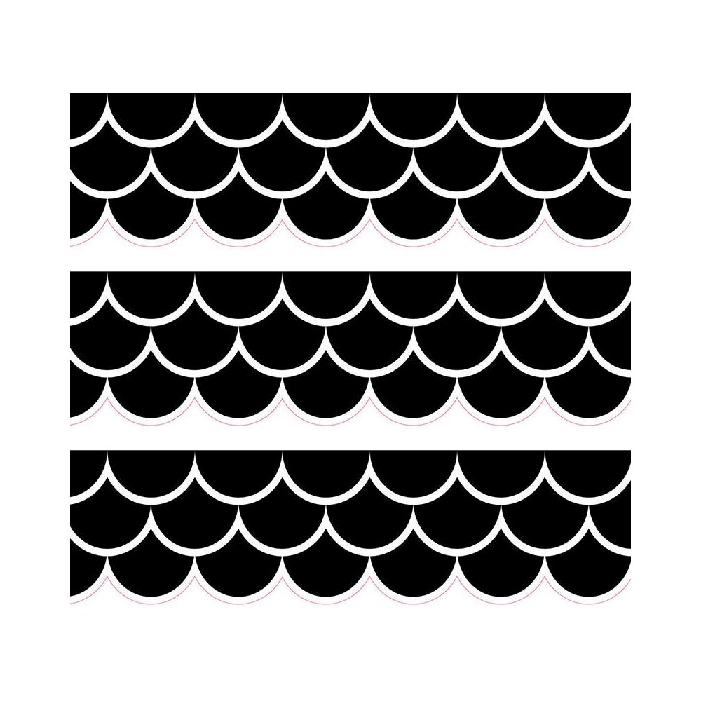 Black Scallops EZ Border, 48 Feet Per Pack, 3 Packs. Picture 2