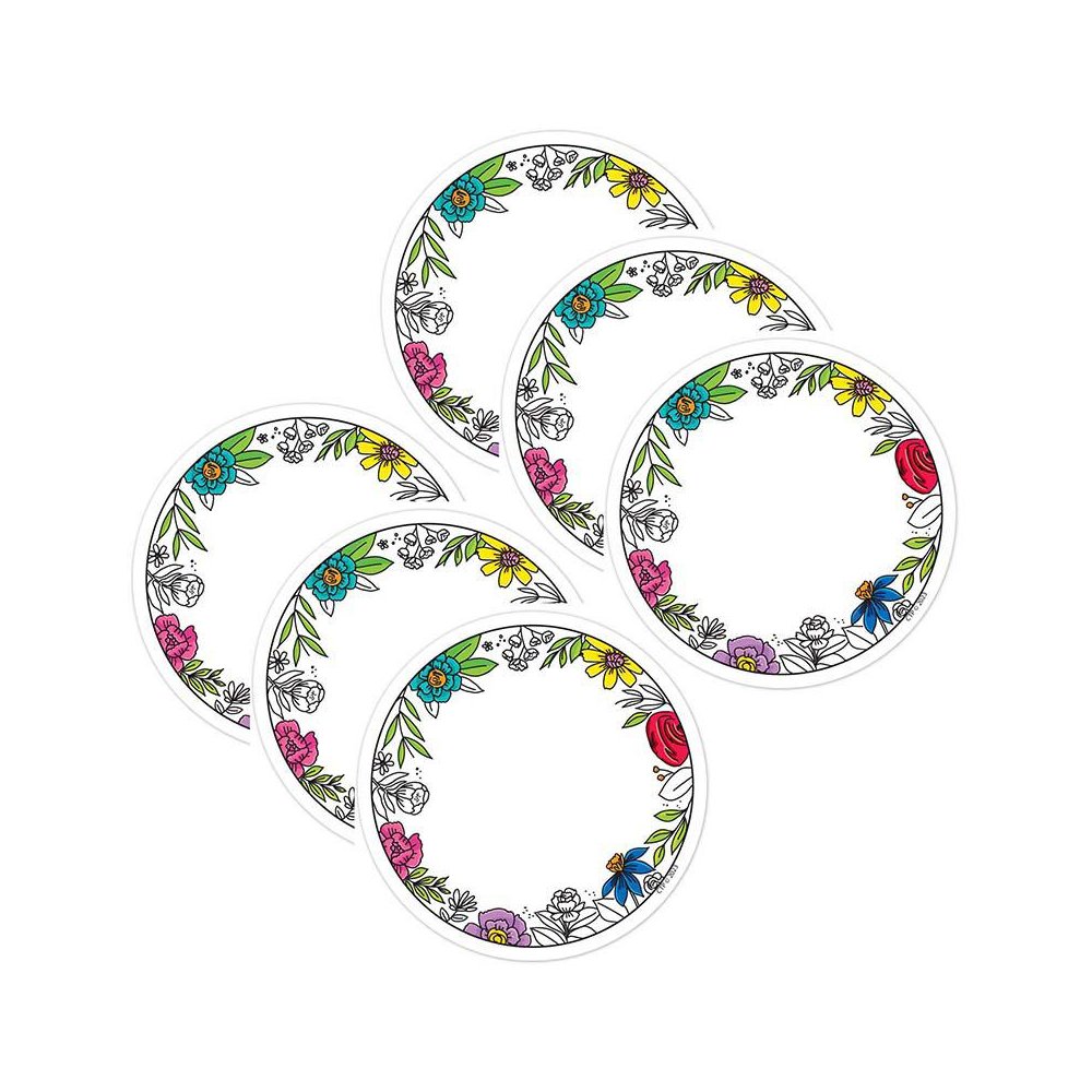 Bright Blooms 3 Inch Designer Cut-Outs, 36 Per Pack, 6 Packs. Picture 2