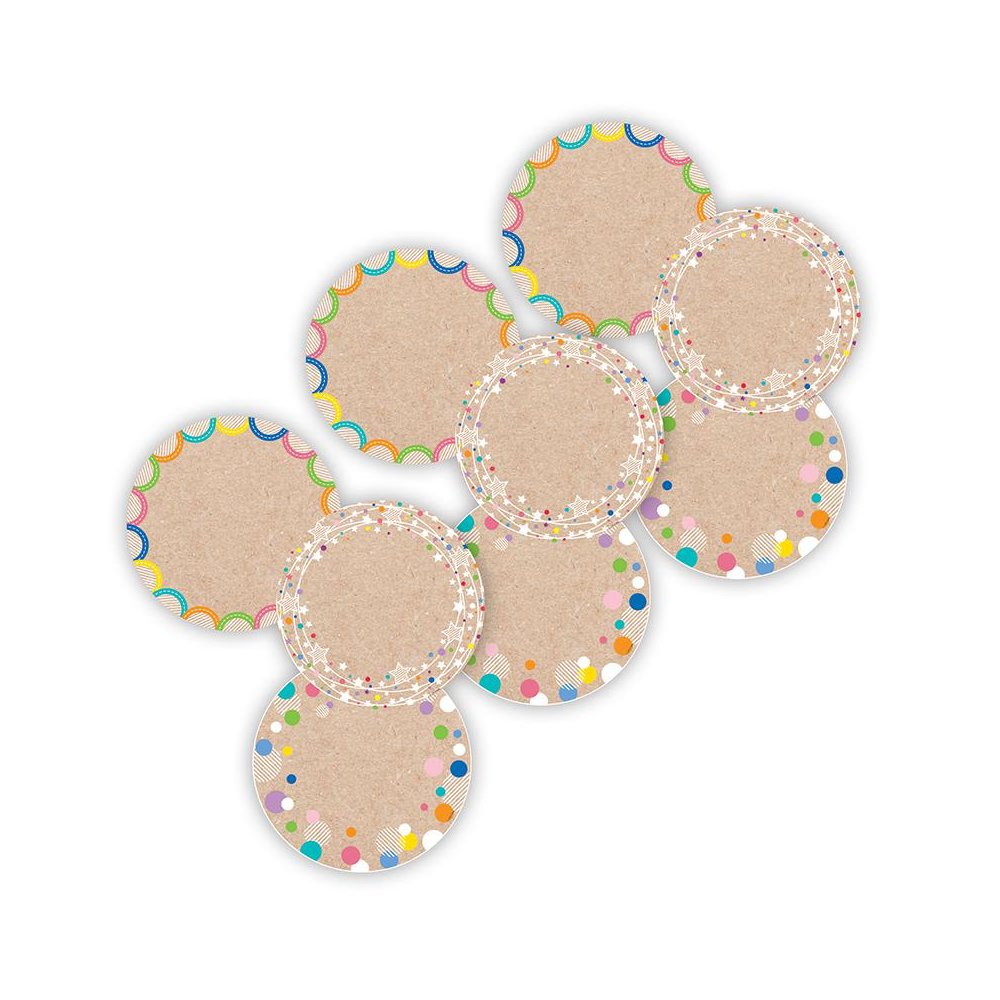 Krafty Pop Colorful Kraft Cards 6 Inch Designer Cut-Outs, 36 Per Pack, 3 Packs. Picture 2