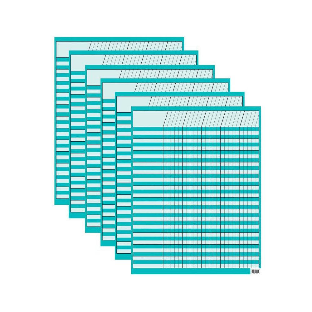 Turquoise Incentive Chart, 17" x 22", Pack of 6. Picture 2