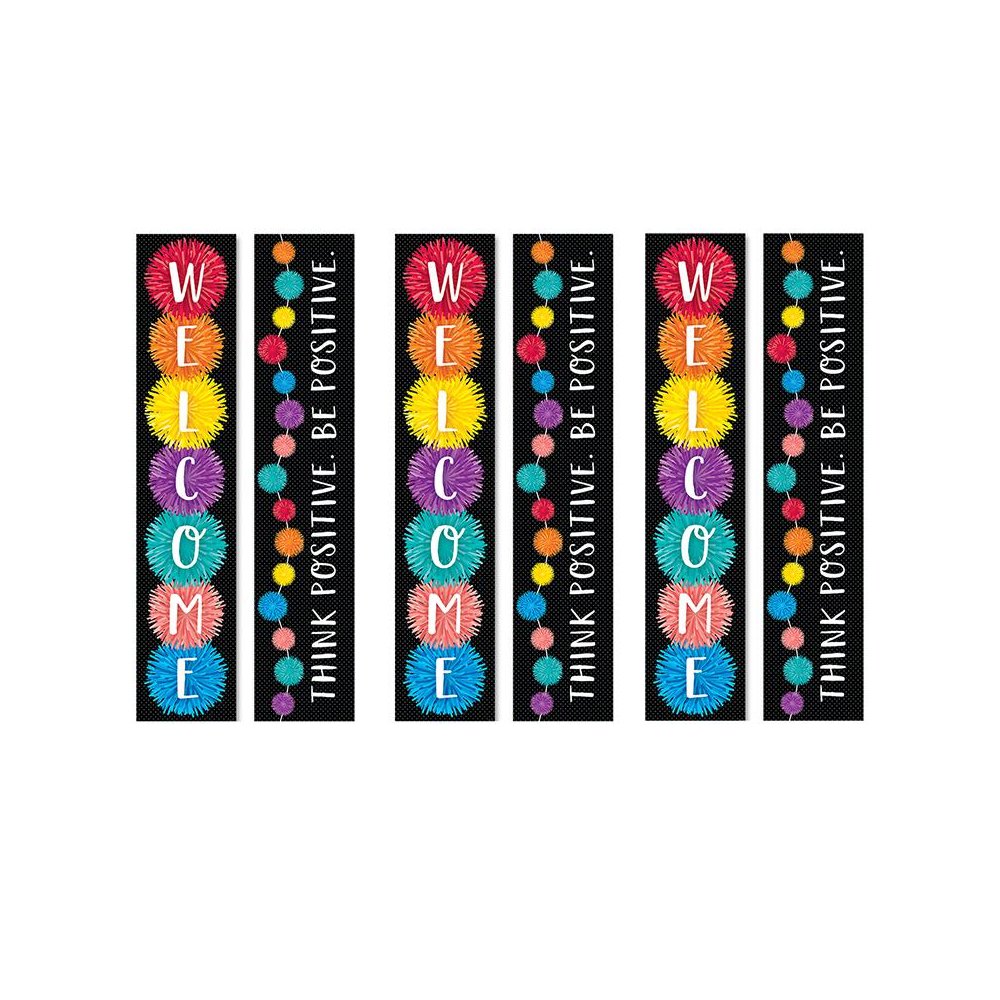 Pom-Poms Welcome Banner (2-sided), Pack of 3. Picture 2