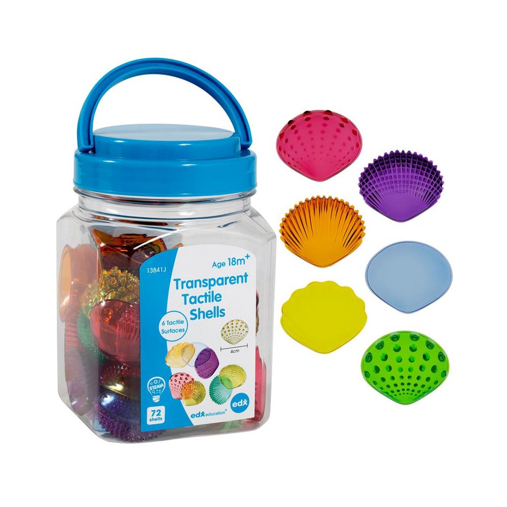 Tactile Shells - Transparent - Mini Jar - Set of 72. Picture 2