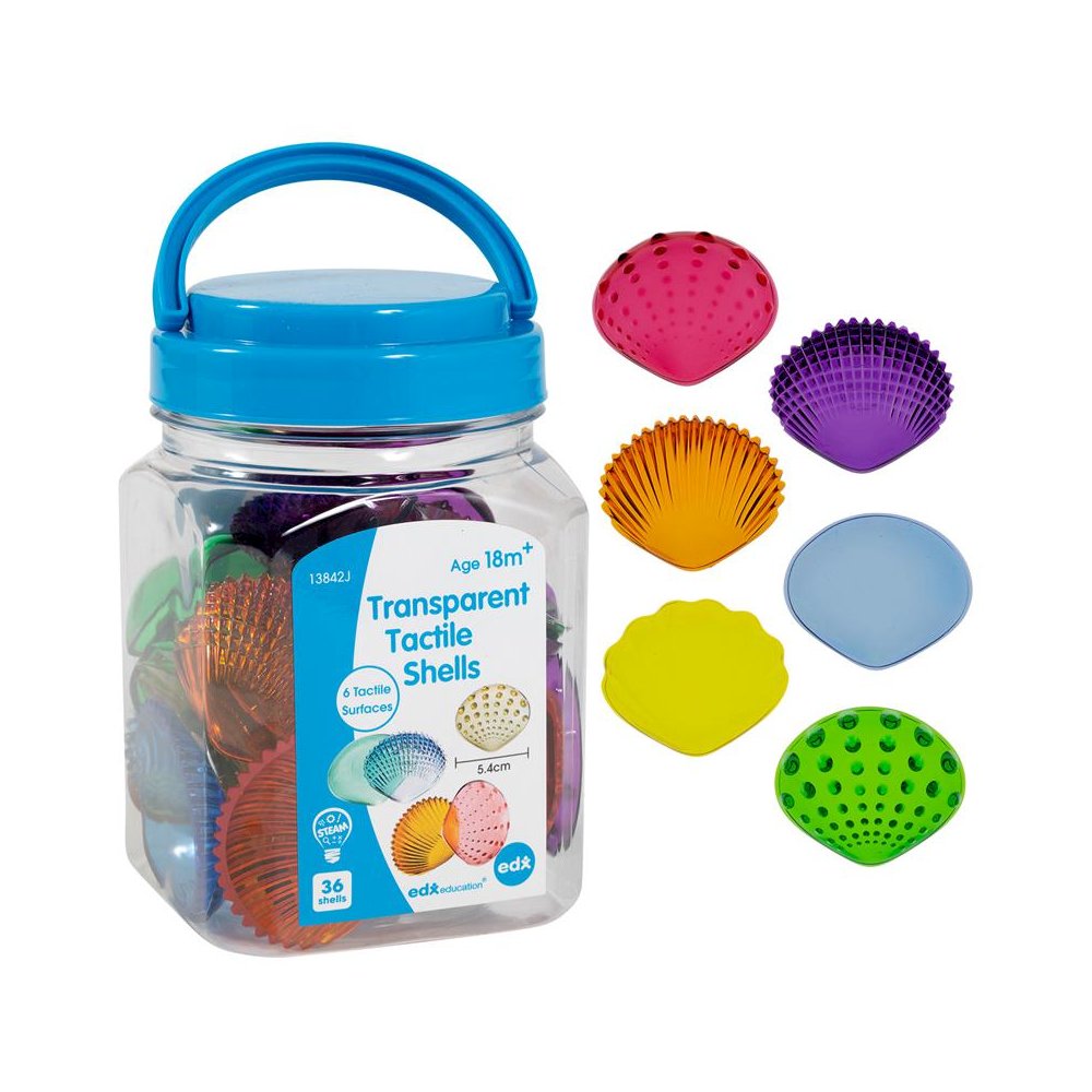 Tactile Shells - Transparent - Mini Jar - Set of 36. Picture 2