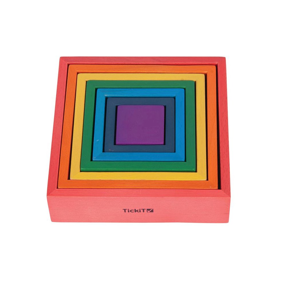Wooden Rainbow Architect Squares - Set of 7. Picture 2
