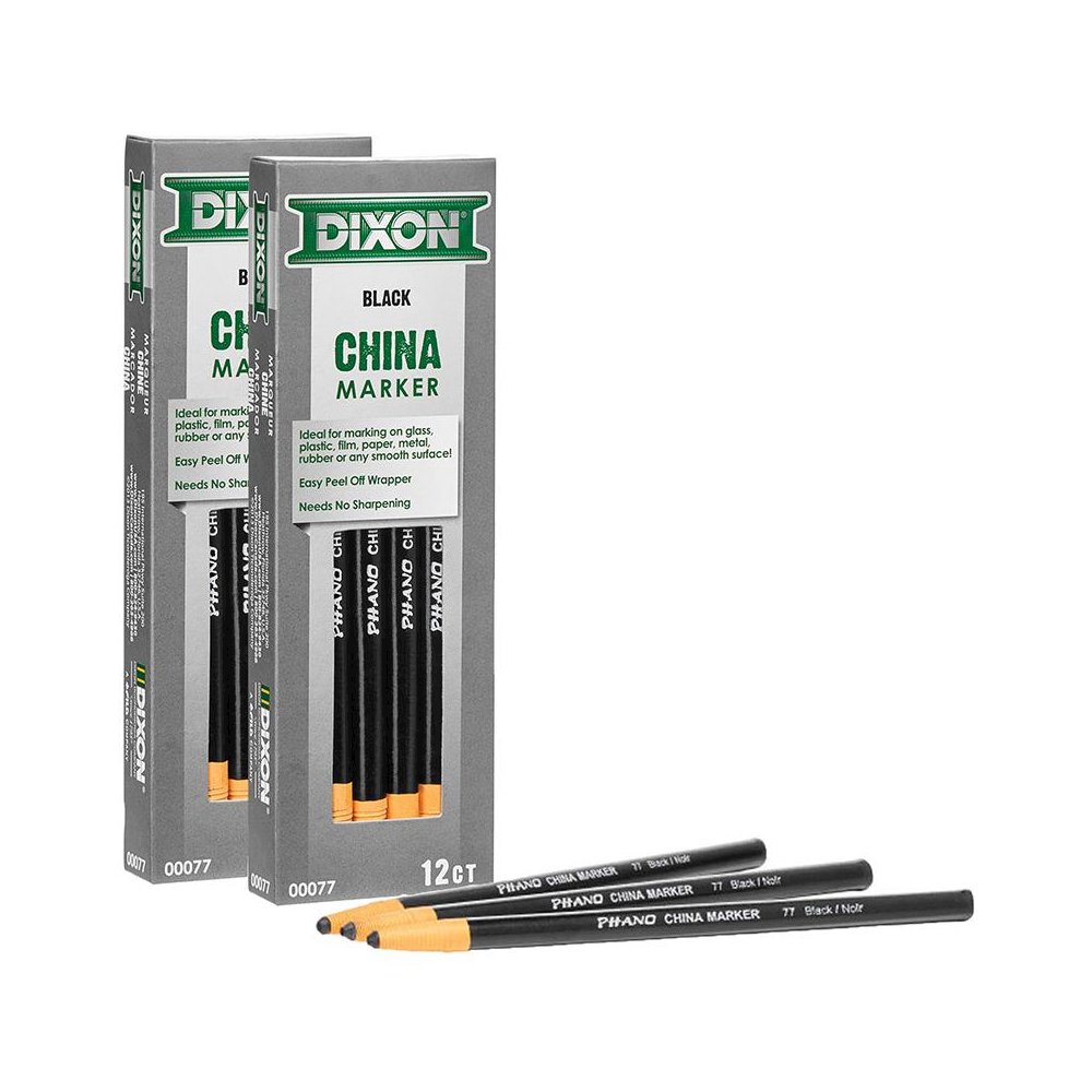 Phano China Markers, Black, 12 Per Pack, 2 Packs. Picture 2