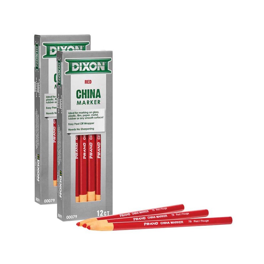 Phano China Markers, Red, 12 Per Pack, 2 Packs. Picture 2