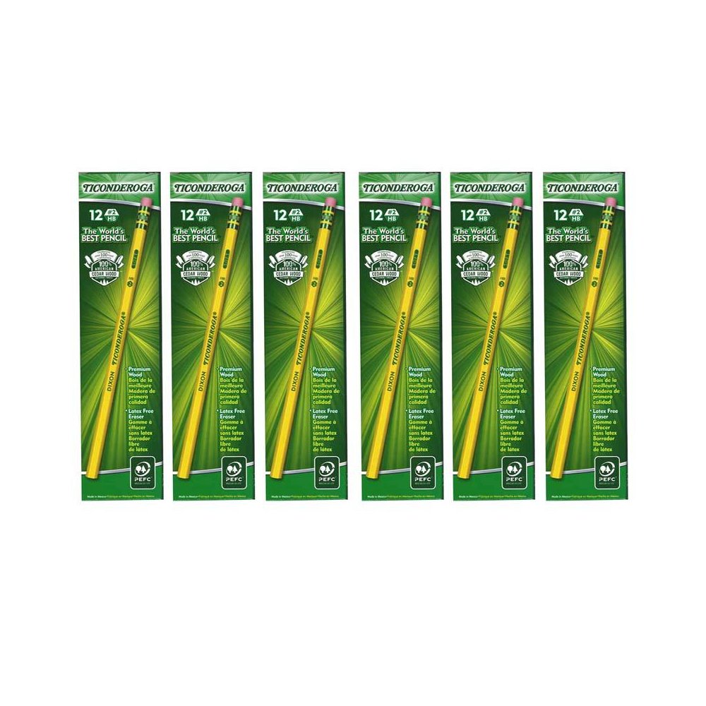 No. 2 Pencils, Unsharpened, 12 Per Pack, 6 Packs. Picture 2