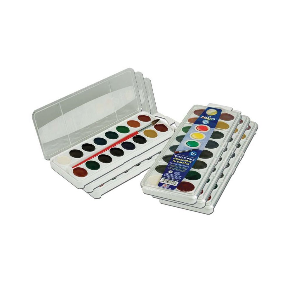 Semi-Moist Washable Watercolor Set, 16 Colors, 6 Sets. Picture 2
